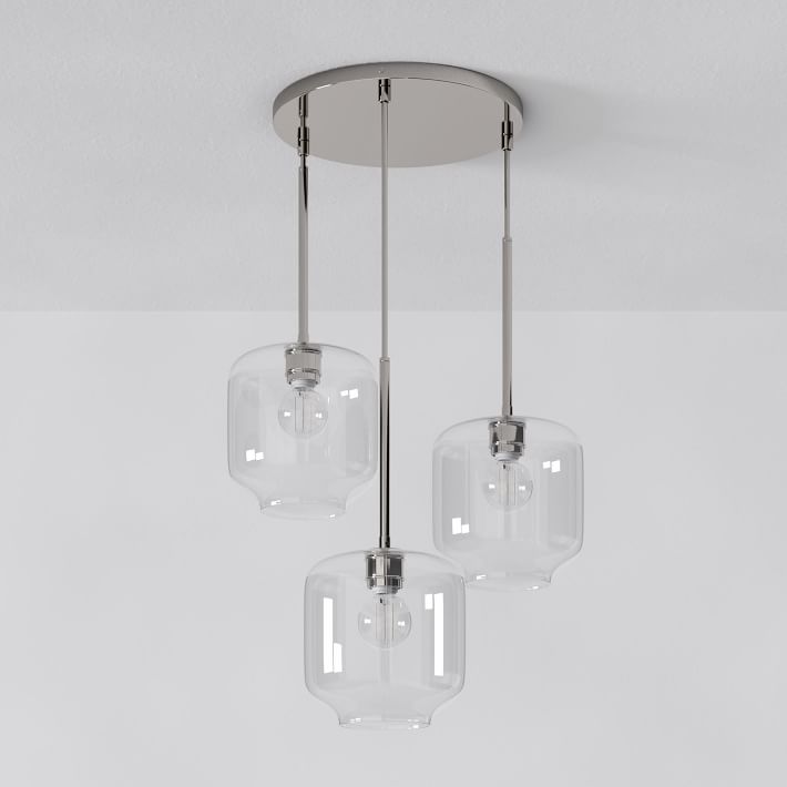 Lumivelle Pebble Glass Chandelier - 3-Light Modern Pendant Style