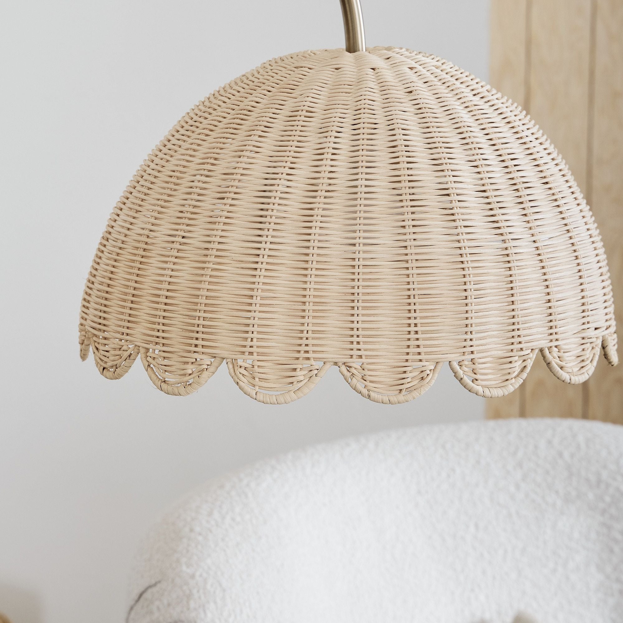 Olvara Natural Rattan Bubble Floor Lamp - Kids Room Lighting with Boho Charm