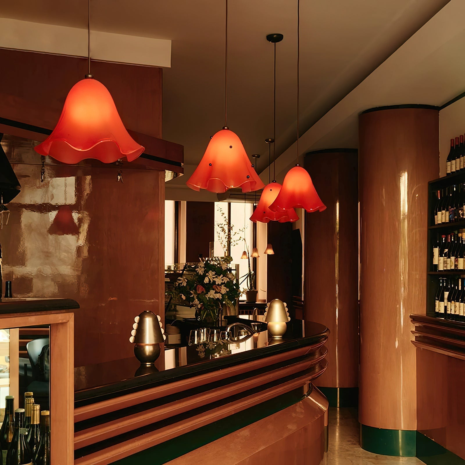 Bellina Artistic Glass Pendant Light - Modern Bloom Inspired Hanging Ceiling Lamp