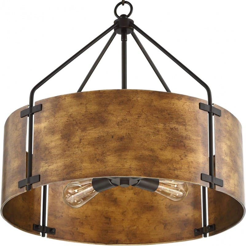 Suspension tambour vintage – Laiton de haute qualité, lumière chaude, installation facile