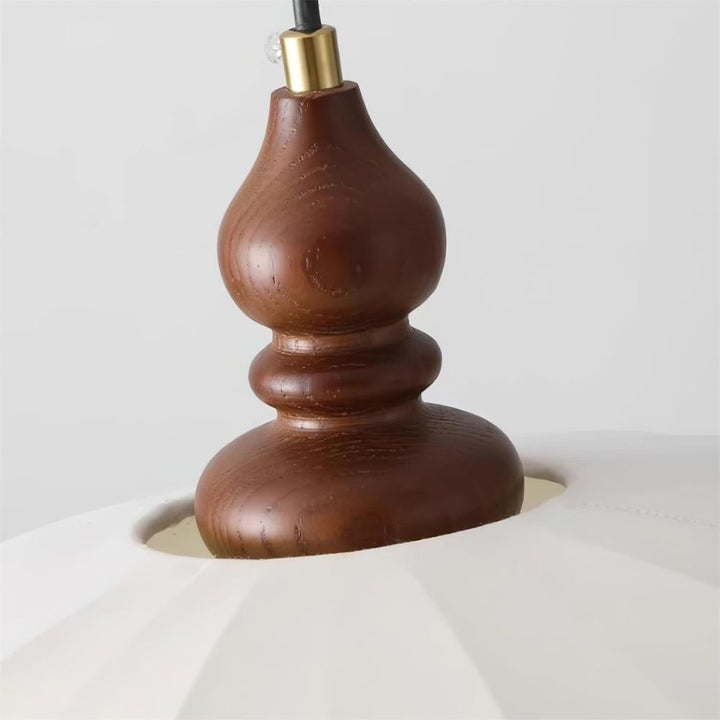Wood Fabric Pendant Light - Vintage Dome Pendant Light for Kitchen