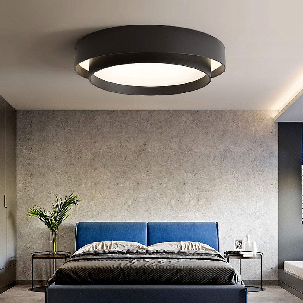 Plafonnier rond double couche – Design encastré en acrylique nordique