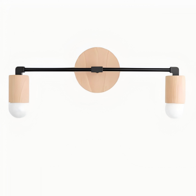 Mobilux Line Wood and Vanity Light - Bohemian Bathroom Lighting Fixture