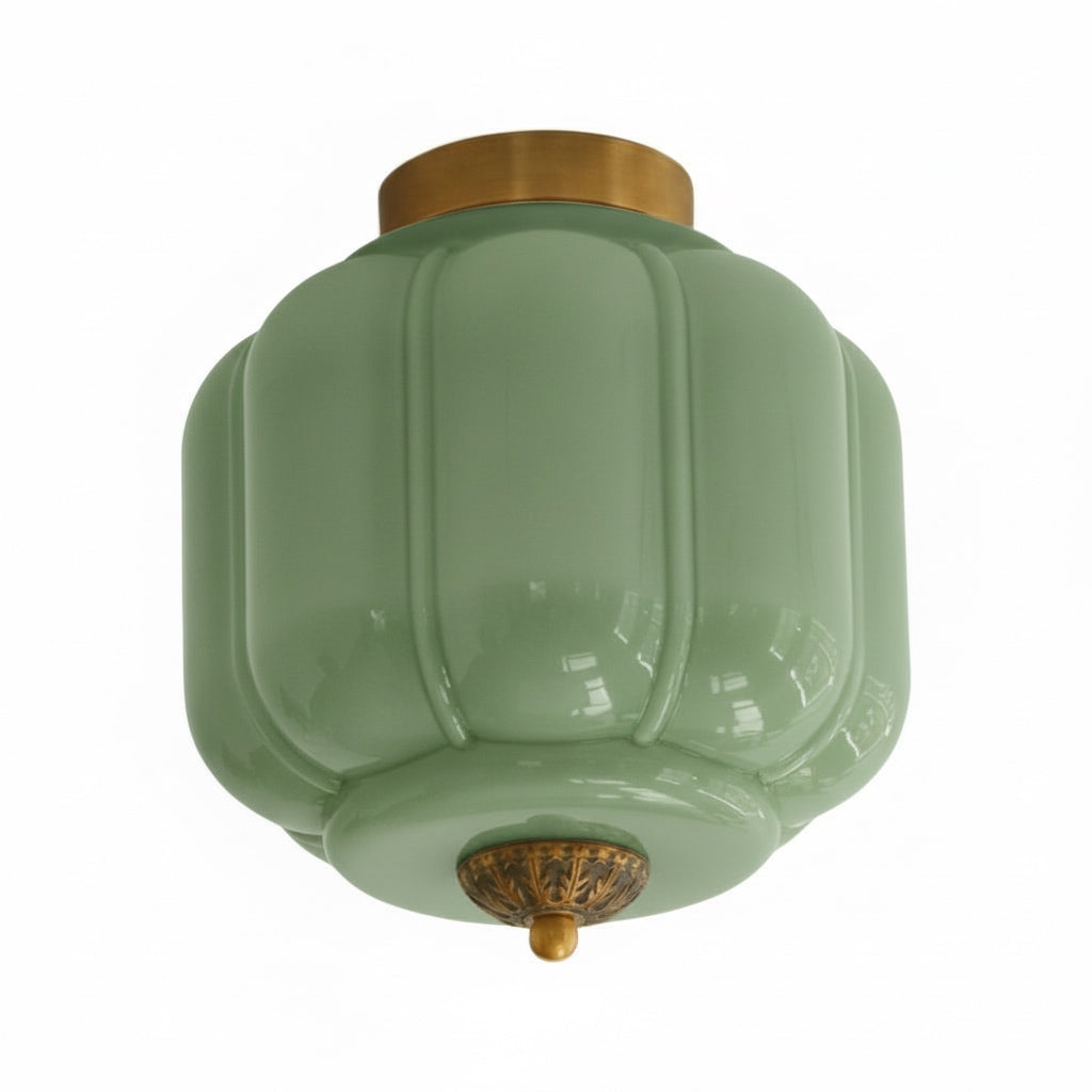 Vintage Eloise Milk Glass Flush Mount Ceiling Light - Vintage Charm Soft Glow