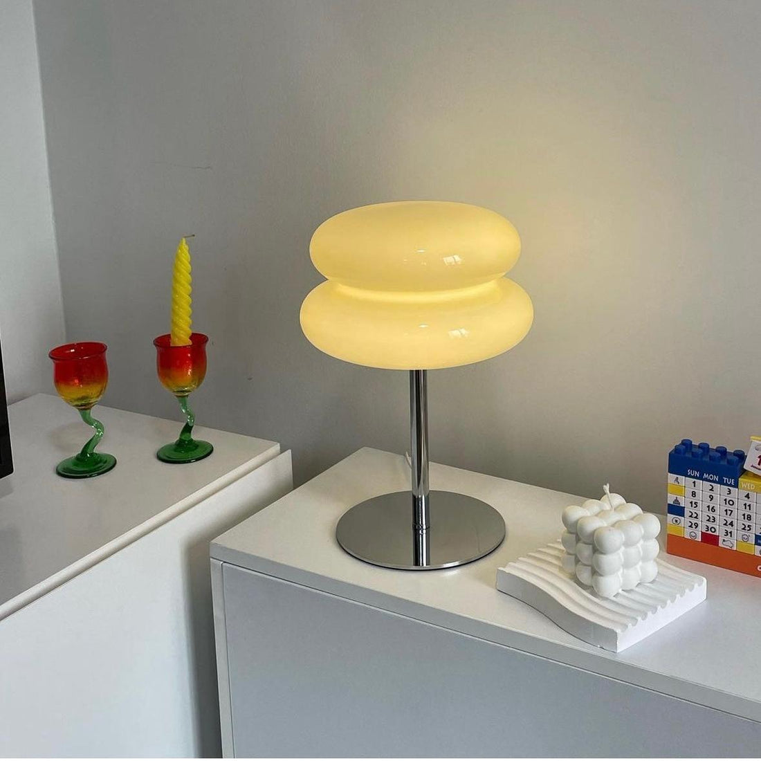Lollipop Table Lamp Retro Bauhaus Style – Double Layer Bedroom Light