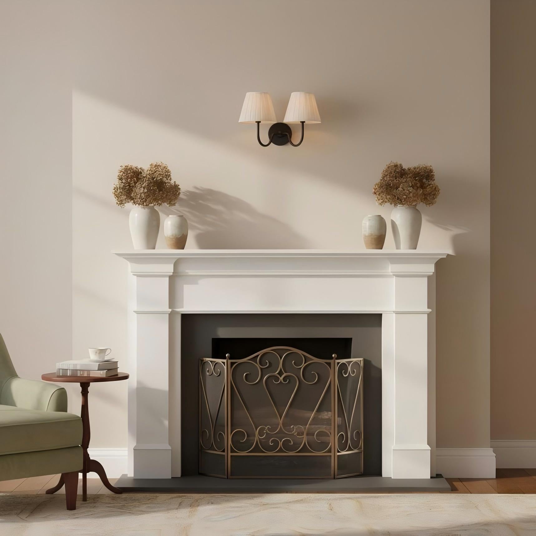 Luvora Pleated Linen Wall Lamp – Vintage Brass Wall Light for Living Rooms