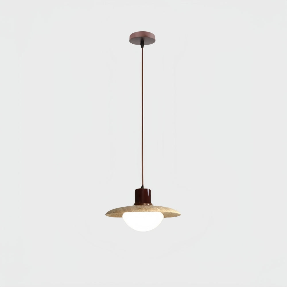Travertine Pendant Light - Natural Organic Travertine Shade