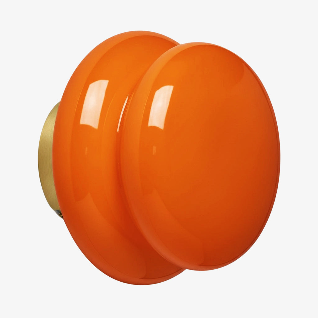 Vintage Opal Glass Wall Lamp - Classic Round Sconce for Living Room