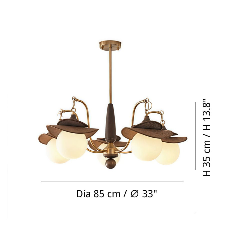 Raffia Multi Glass Globe Chandelier - Frosted Globe Lighting for Living Room