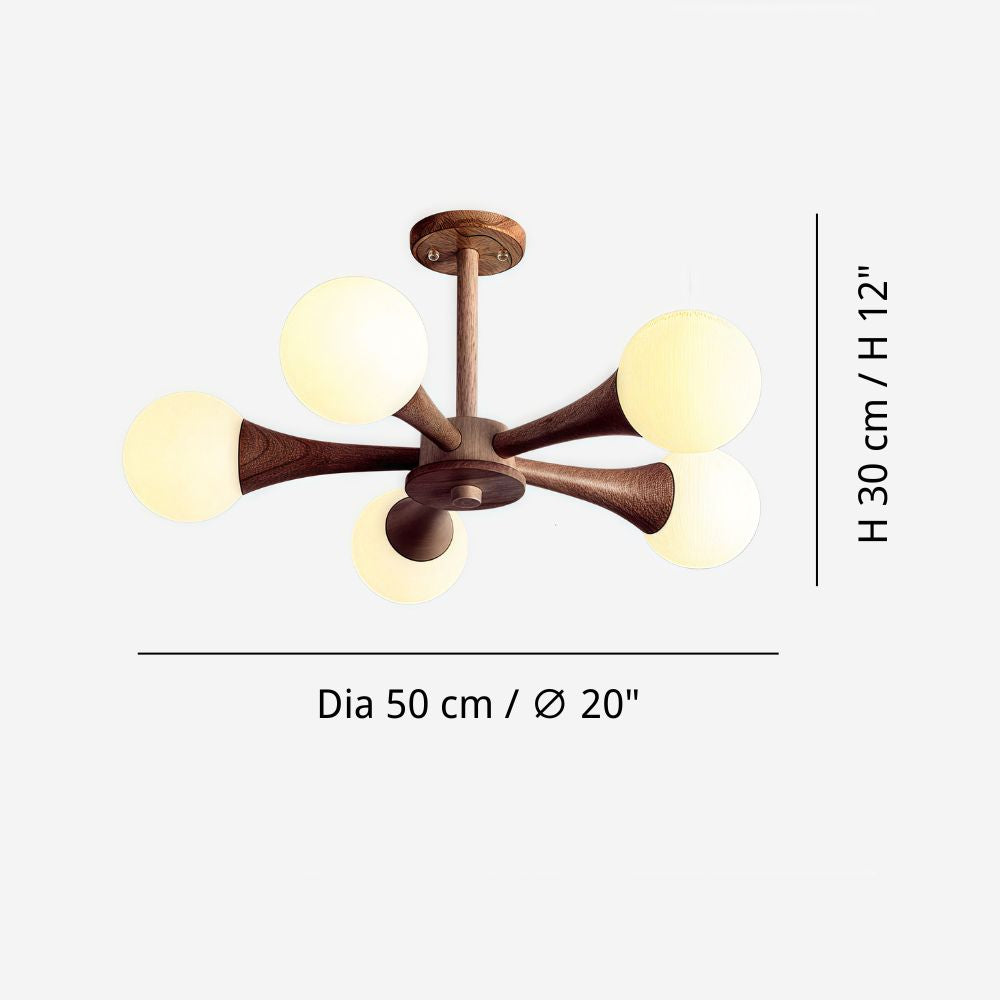 Sputnik Glass Ball Ceiling Lamp - Sleek Flush Mount Sputnik Light for Bedroom