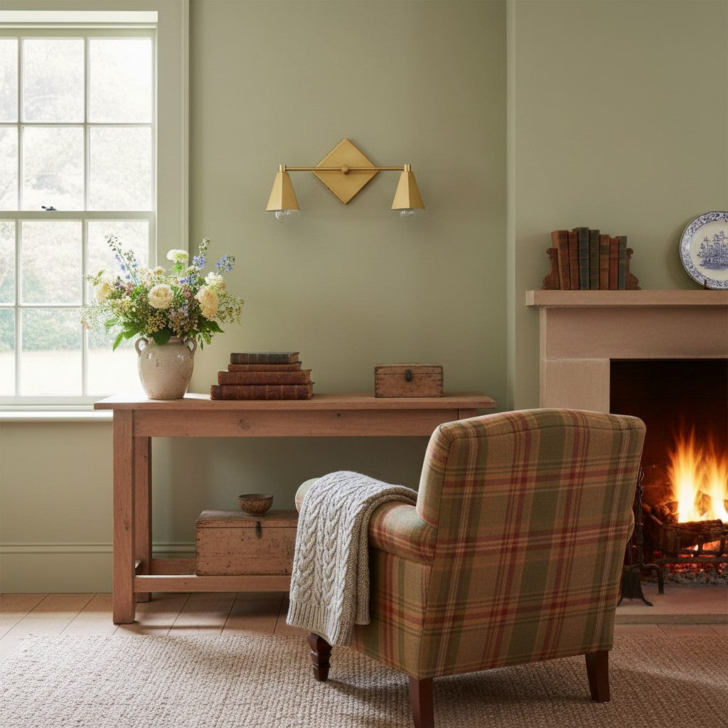 Ornato Luxe Geometric Vanity Light - Solid Brass Art Deco Bathroom Lighting