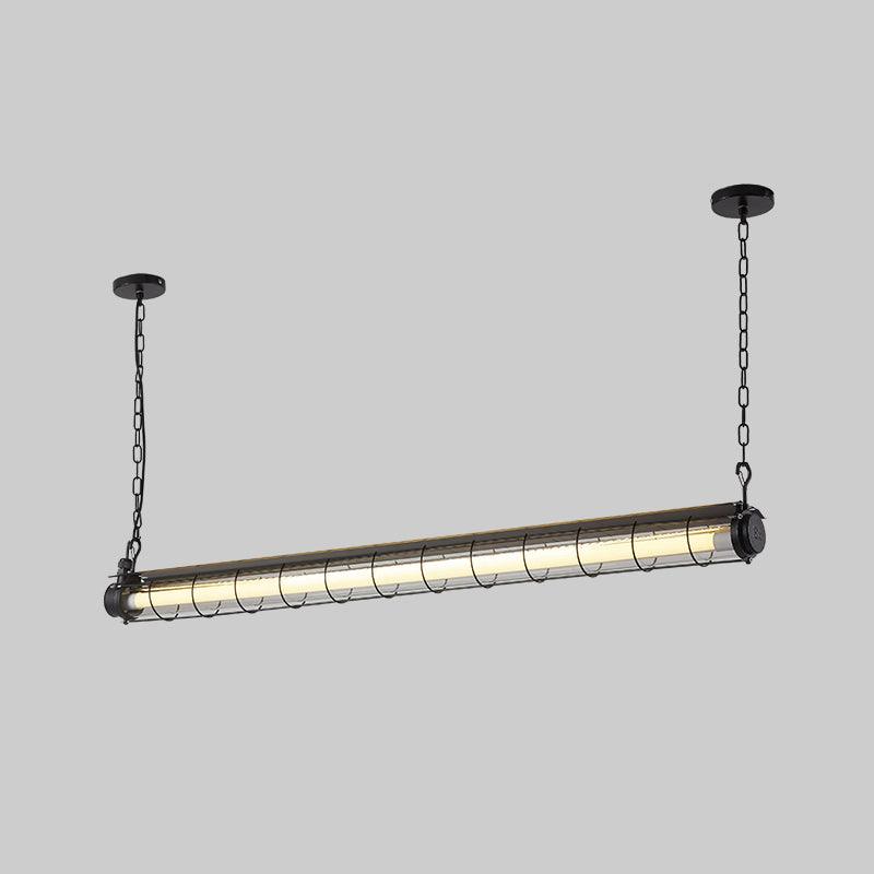 Handcrafted Glass Channel-Set Diffusers Linear Chandelier Sleek Design