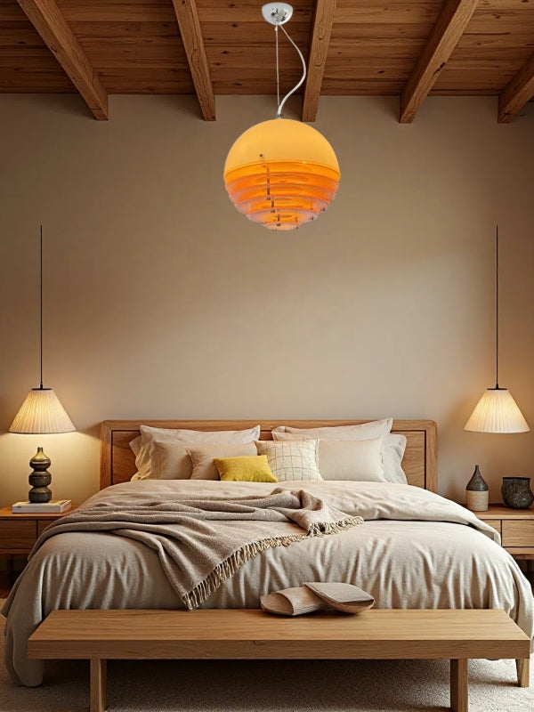 Glass & Acrylic Bauhaus Pendant - Elegant Sunset Glow Living Room Light