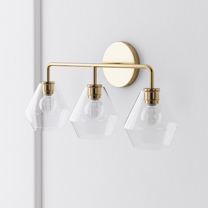 Merin Multi Head Dressing Table Wall Lamp - Metal And Glass Sculptural Lamp