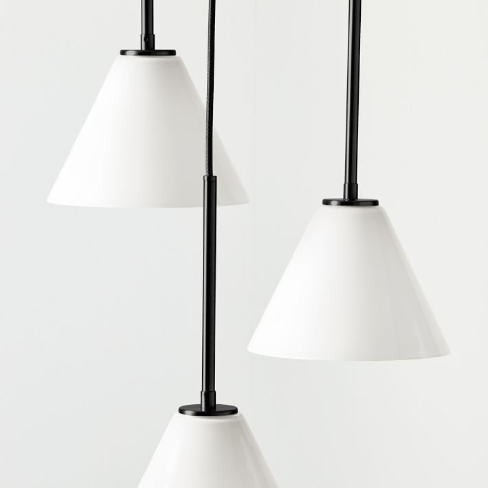 Conica 3-Light Cone Chandelier - Sculptural Glass Pendant Lighting Modern Style