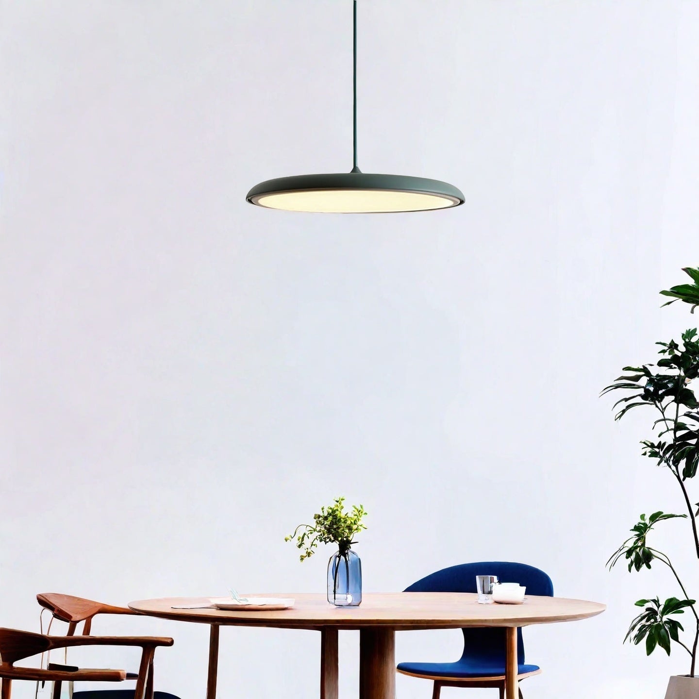 Macaron Pendant Light - Contemporary Dark Blue Metal Acrylic Decor