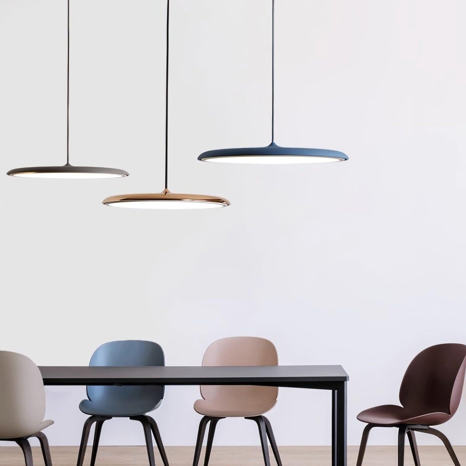 Macaron Pendant Light - Contemporary Dark Blue Metal Acrylic Decor