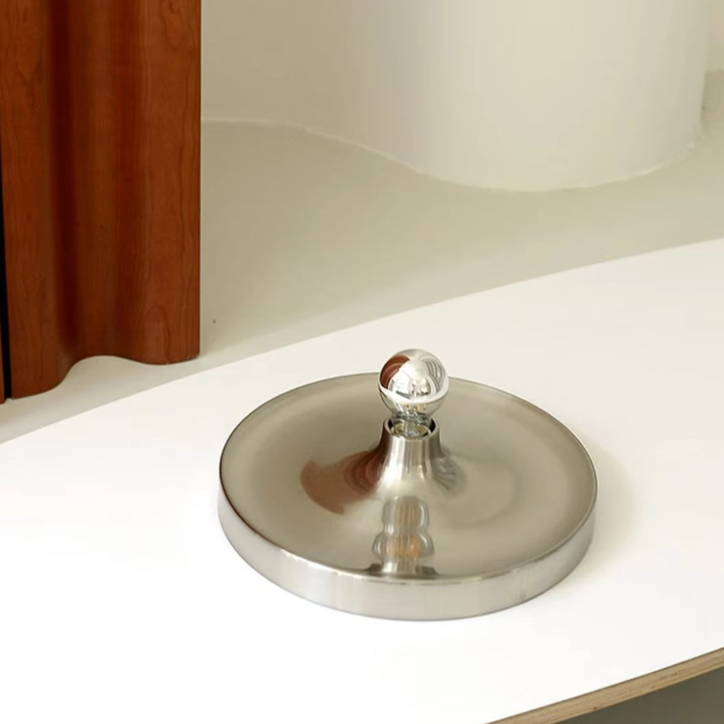 Sleek Space-Age Disk Ceiling Lamp Chrome Gold White Black Not Dimmable