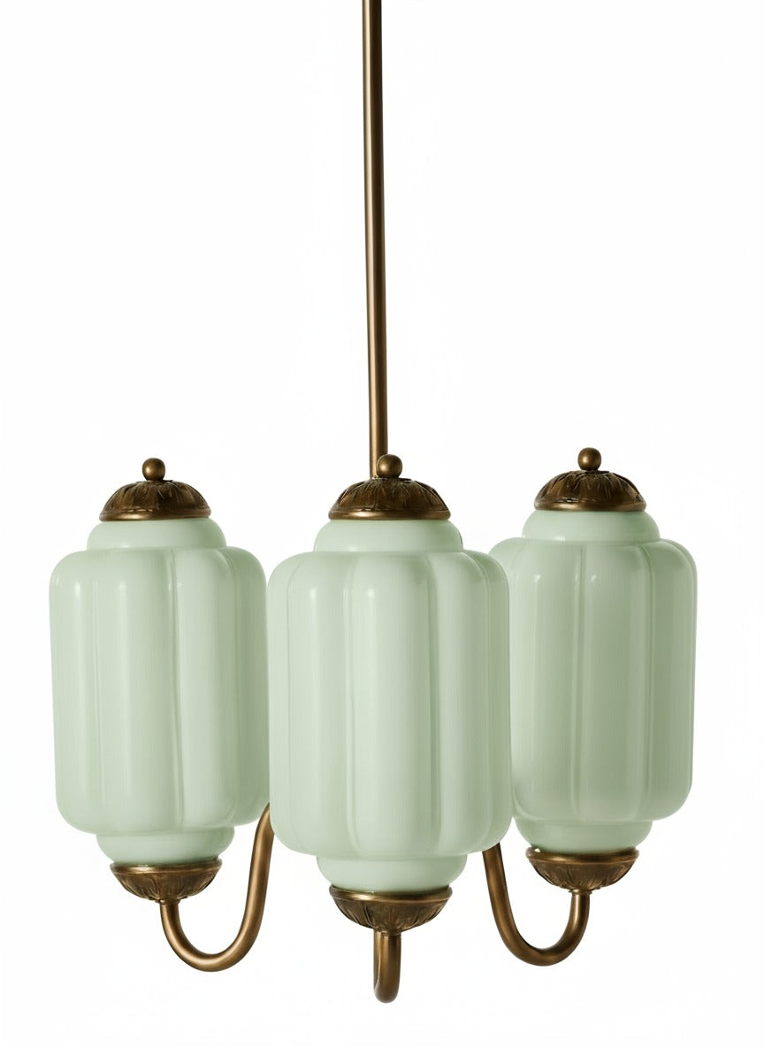 Eloise Vintage Glass Chandelier - Milk Glass Home Accent
