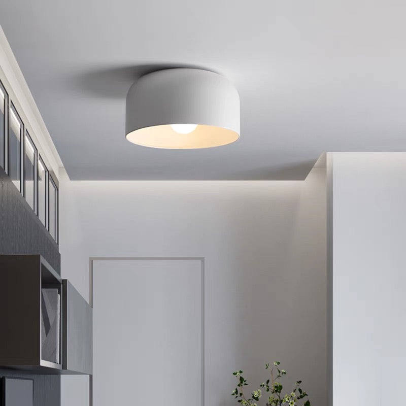 Scandinavian Style Acrylic and Metal Ceiling Light in Black