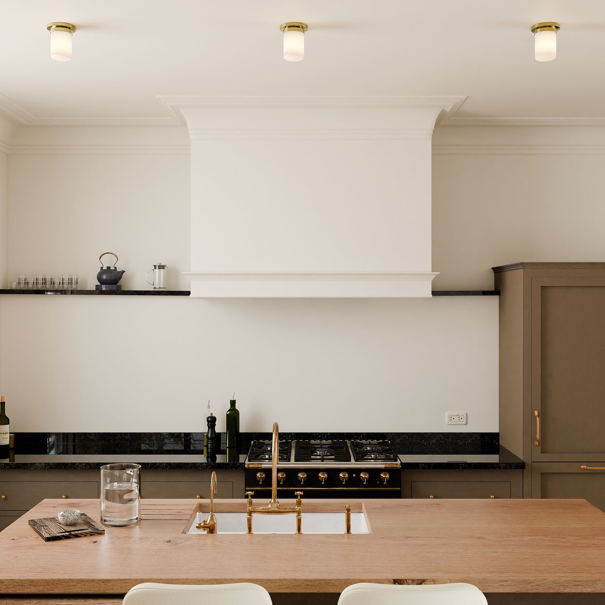 Rivora Fluted Glass Flush Mount – Ribbed Durable Ceiling Light