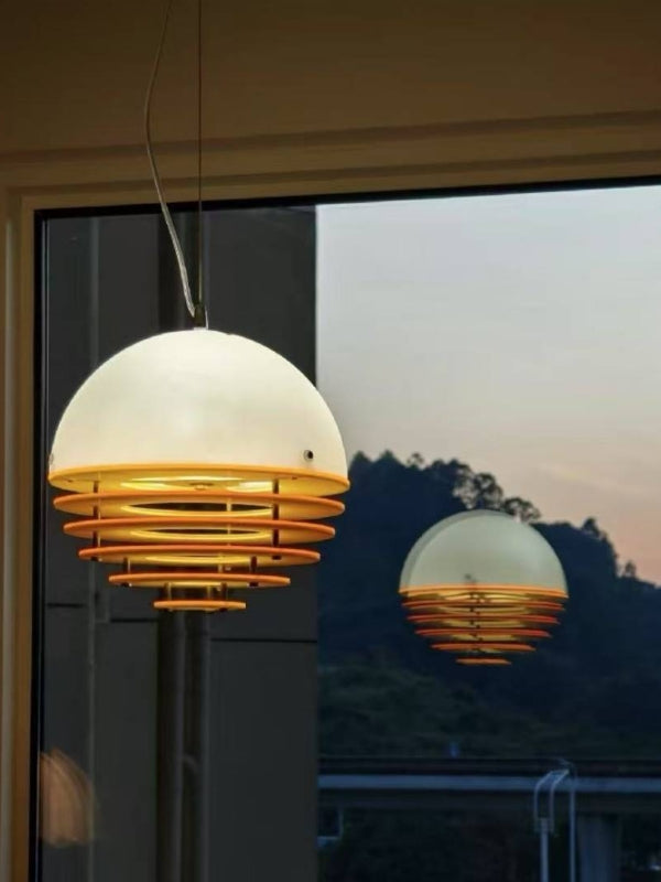 Glass & Acrylic Bauhaus Pendant - Elegant Sunset Glow Living Room Light
