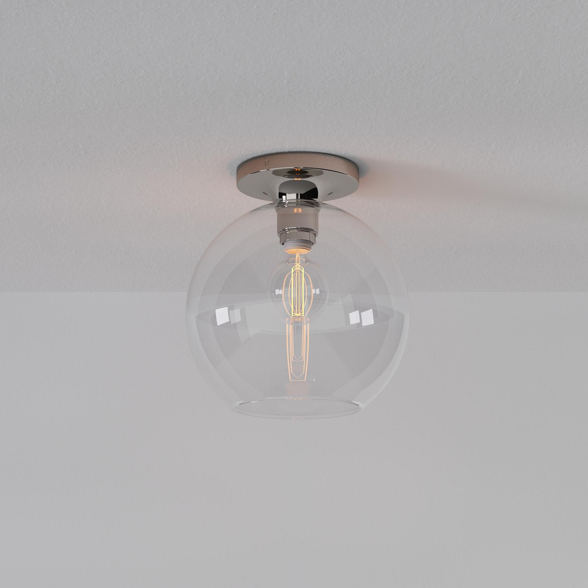 Selvion Modern Globe Ceiling Light - Damp-Rated Bathroom Lighting - Luxe Glass Shade