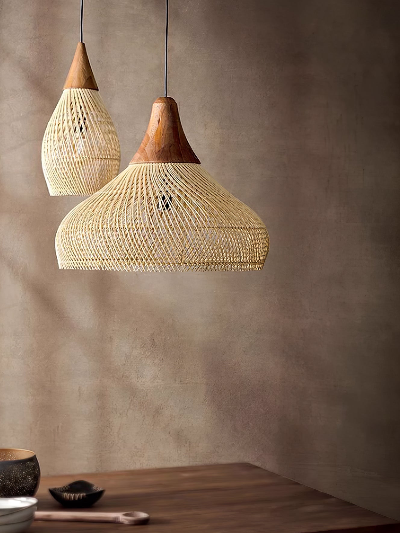 Harp Braided Rattan Pendant Lamp