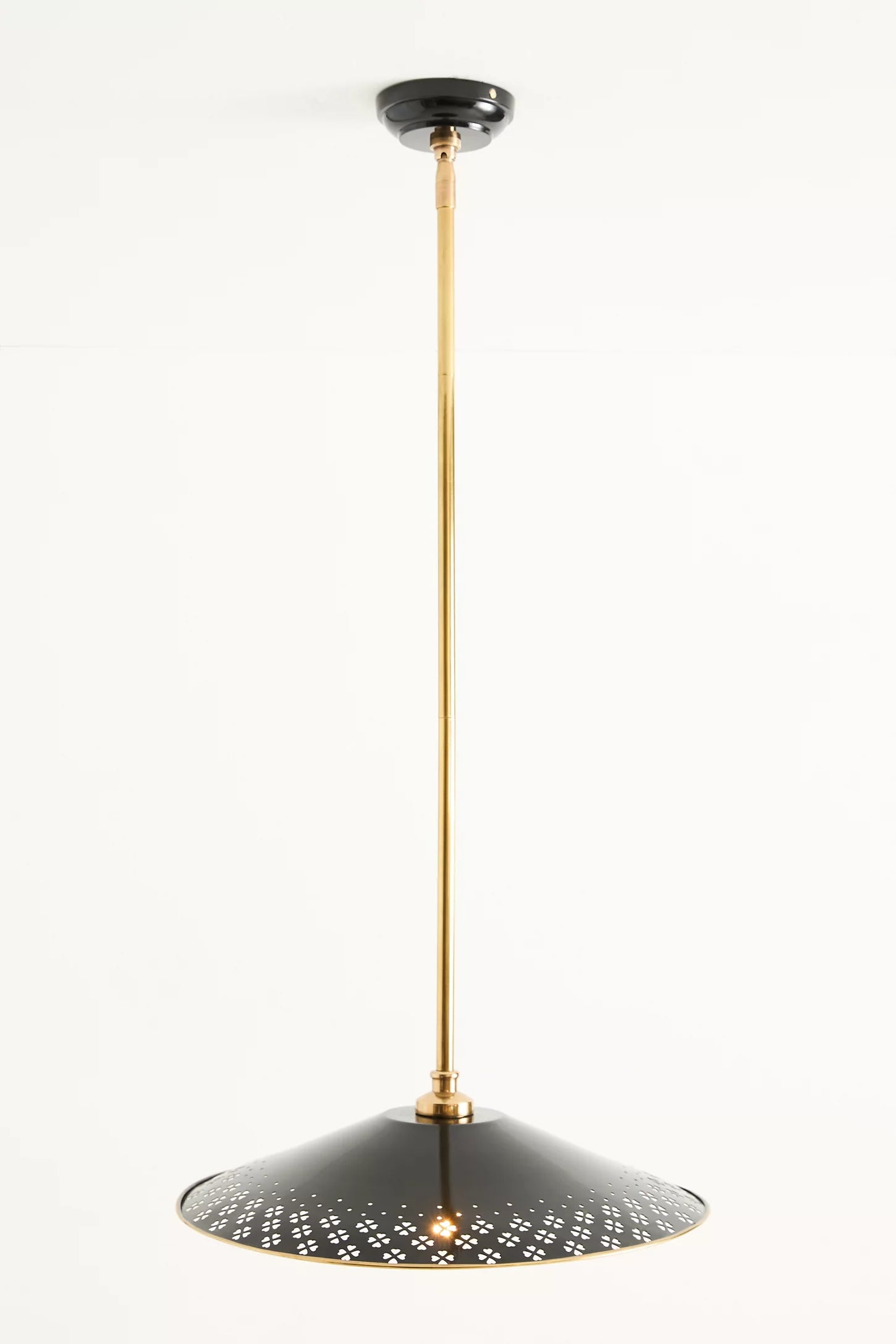 Auriglow Enameled Brass Pendant With Clover Cutout Shade