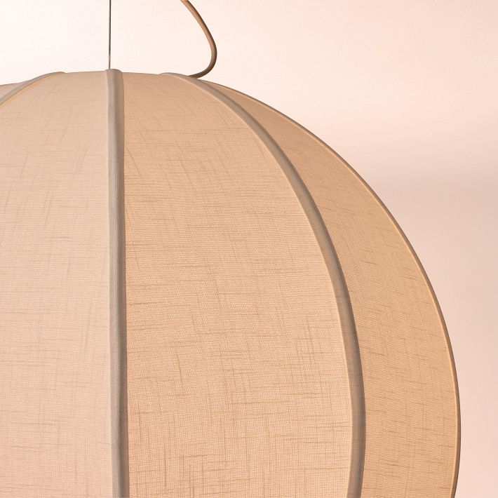 Alvian Linen Pendant Light - Adjustable Ball Dining Table Lighting