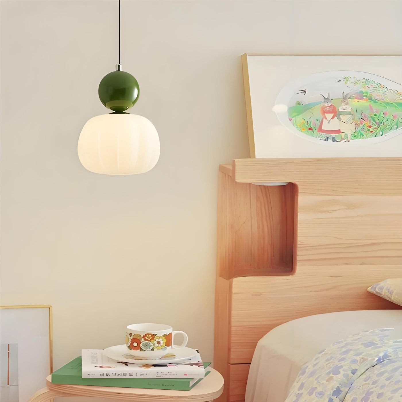 Candy Shape Pendant Lamp – Modern Cream Art Deco Hanging Light