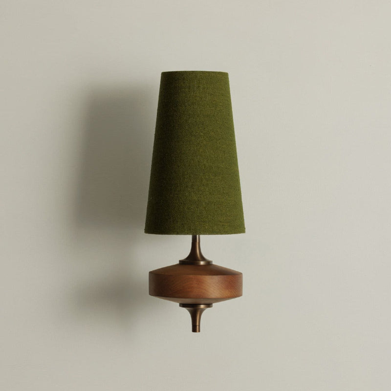 Natural Fabric Wall Lamp - Wood Palm-Shaped Sconce for Hallway