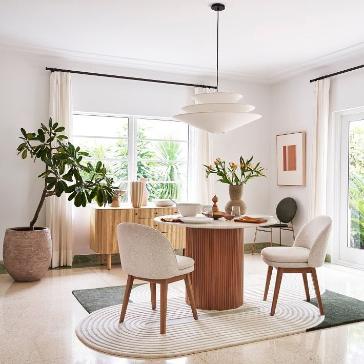 Solivara Linen Pendant Light - Modern Layered Lamp for Living Room