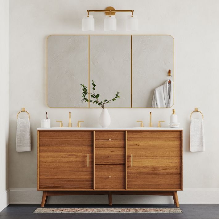 Applique murale moderne Hanton à 3 lumières - Luminaire de salle de bain en métal