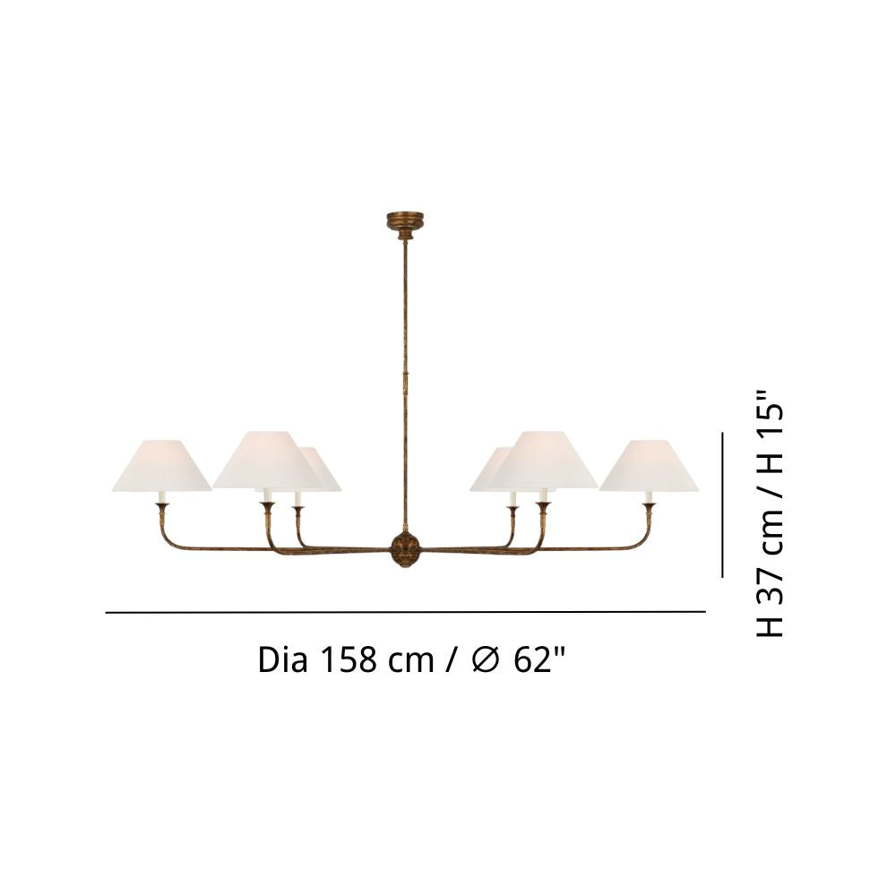 Lustre en tissu - Lustre en métal pour le confort visuel du salon