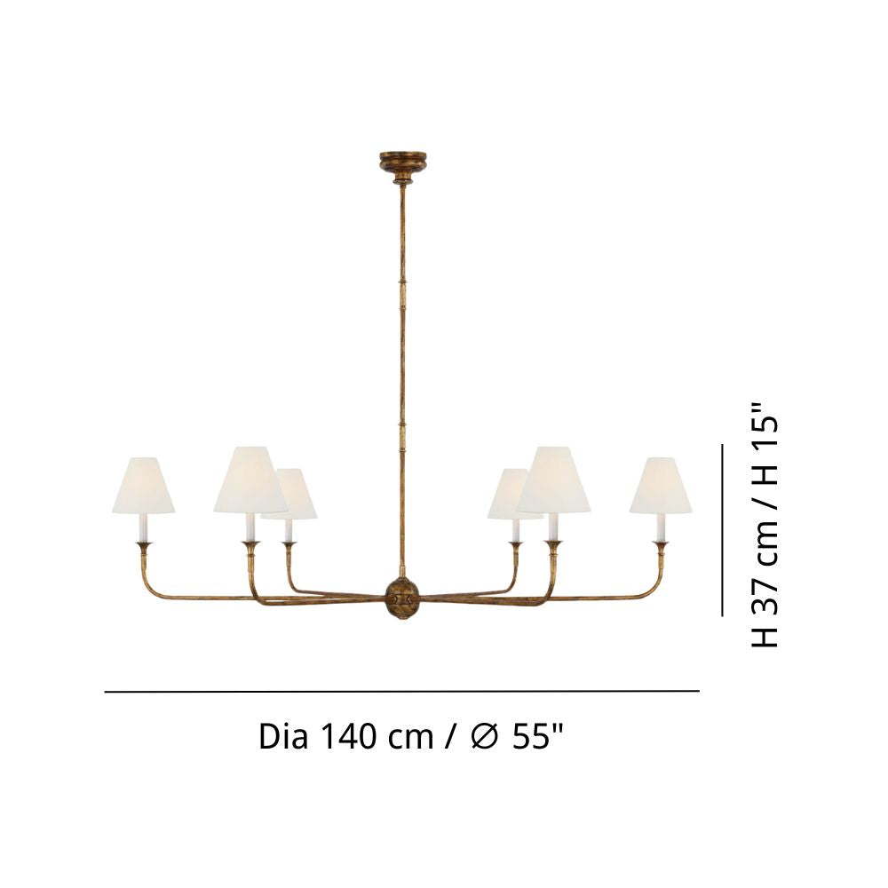 Lustre en tissu - Lustre en métal pour le confort visuel du salon
