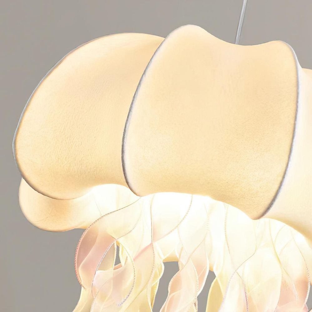 Jellyfish Fringe Pendant Light - Boho Fabric Pendant Light for Nursery