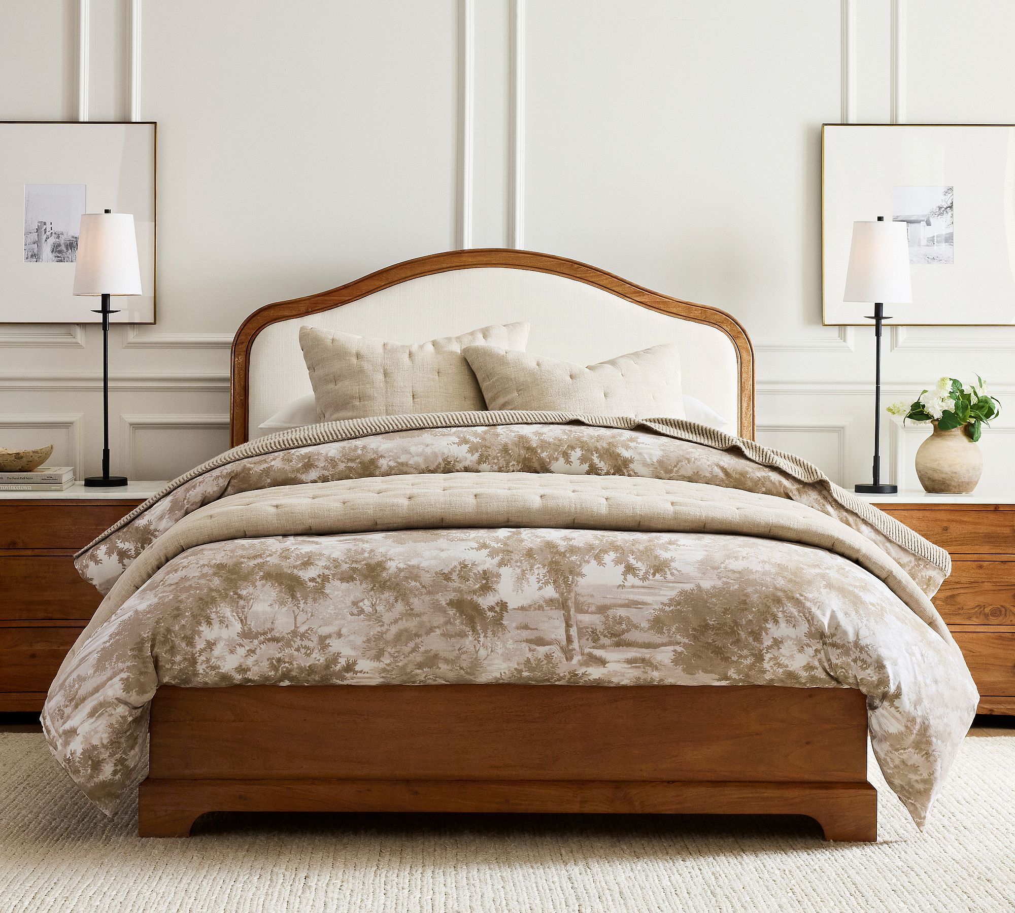 Lampe de table moderne en fer Rowan - Lampe de chevet de style industriel et rustique en lin