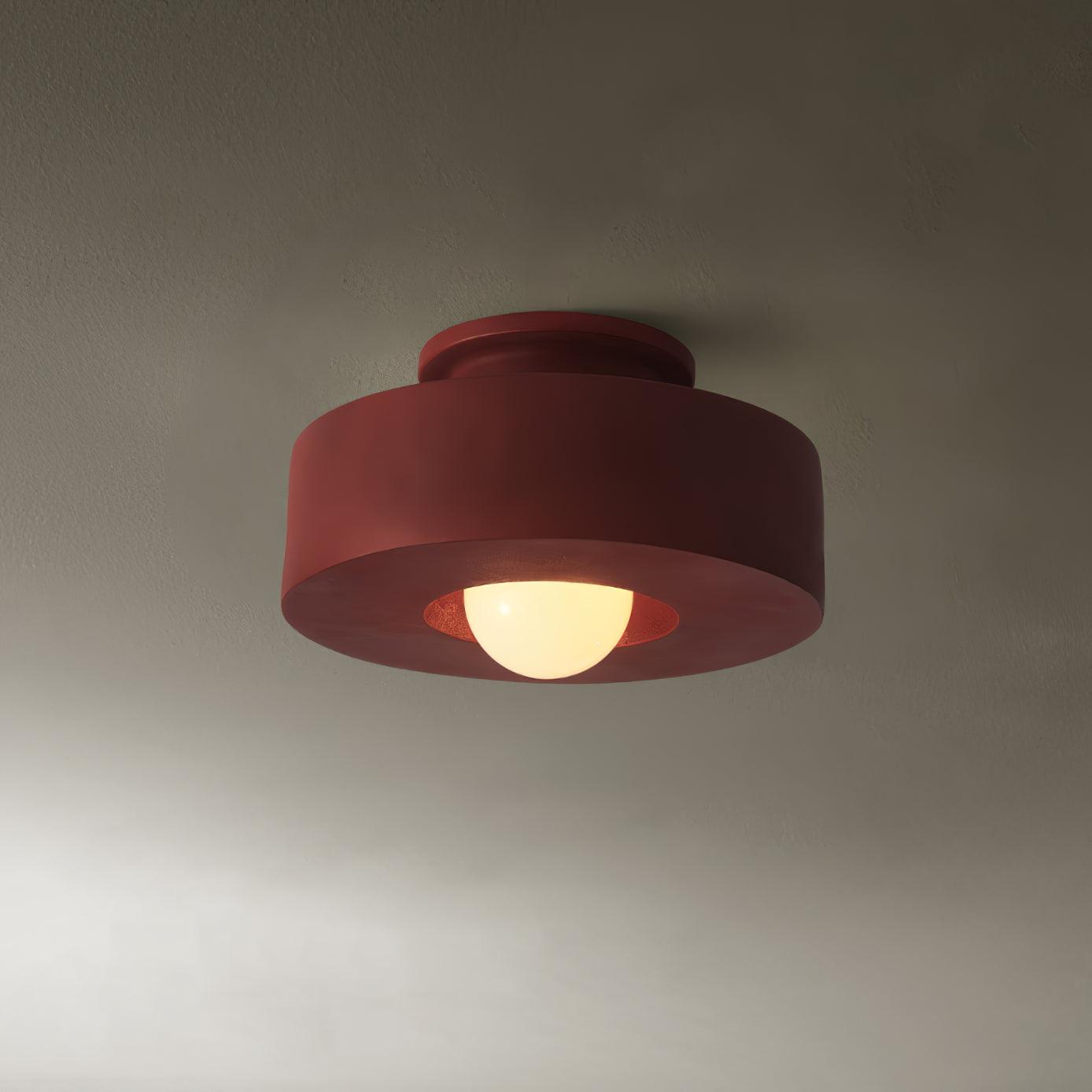 Resin Round Ceiling Lamp – Retro Wabi Sabi Style for Calm Interiors