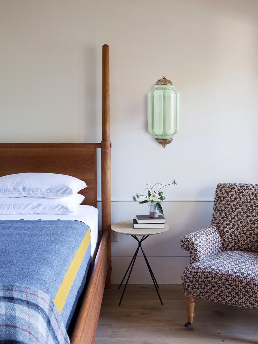 Vintage Milk Glass Wall Sconce Handcrafted Distressed Brass Light