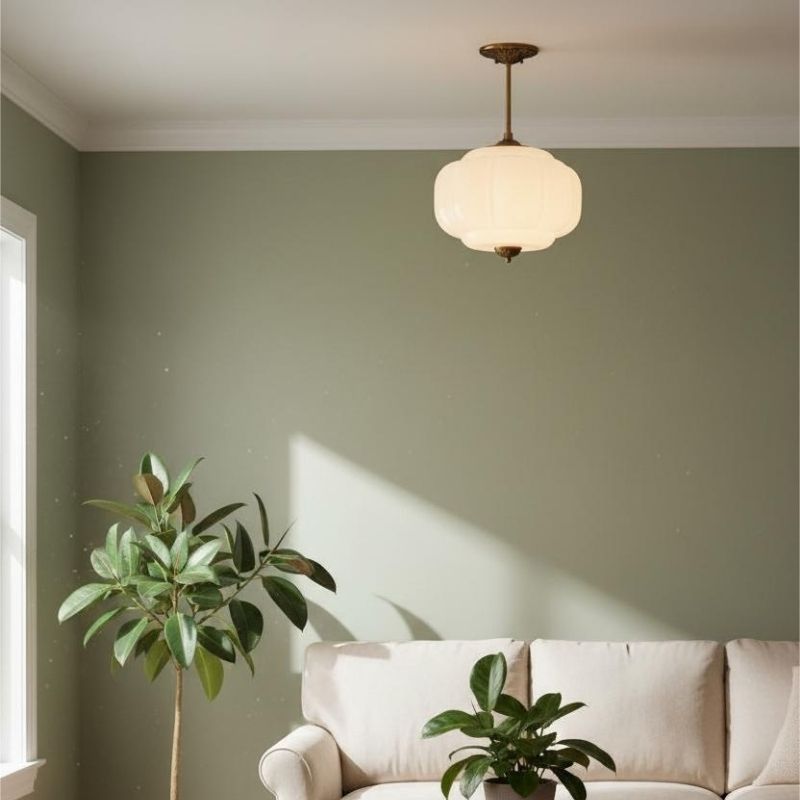 Eloise Vintage Pendant Light - Glass Semi-Flush Mount for Kitchen