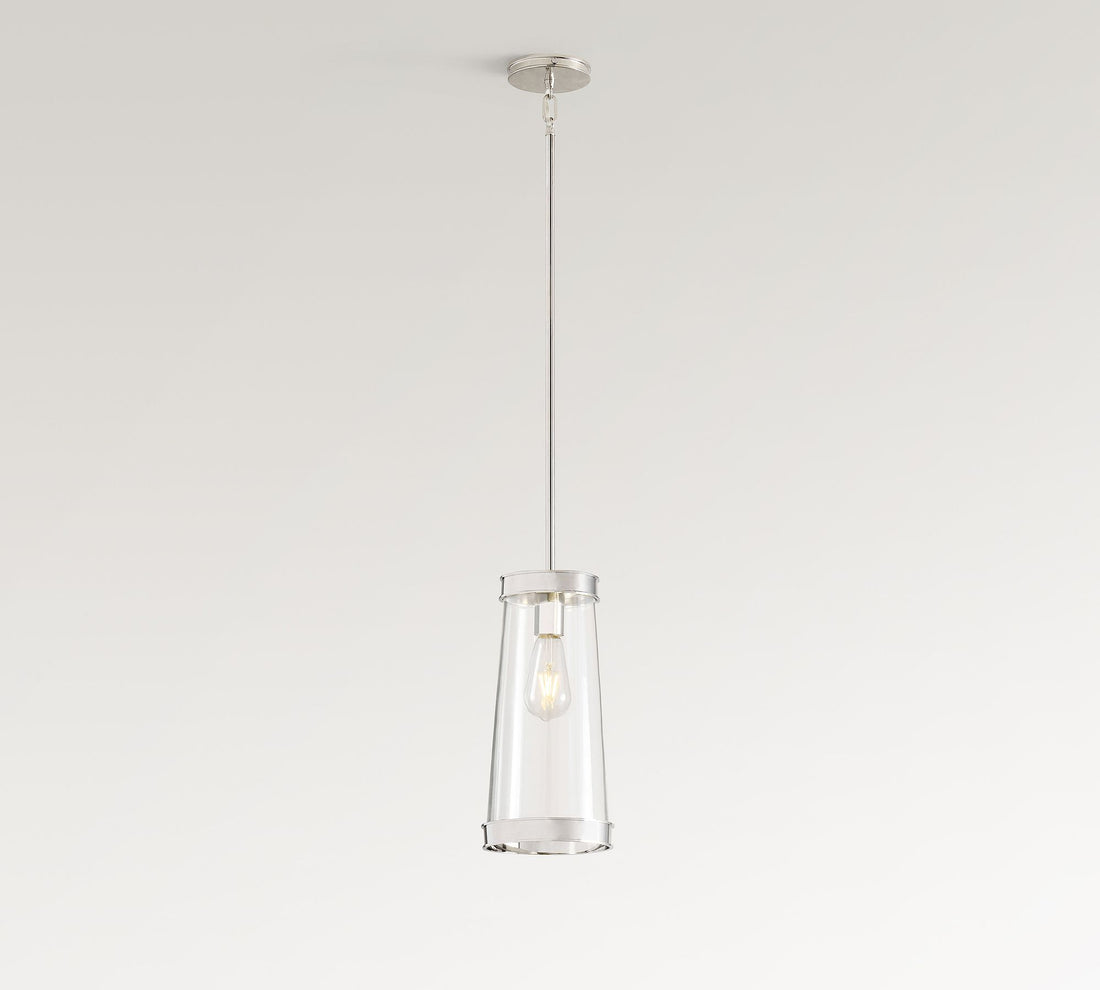 Suspension tambour en verre Driscoll – Lampe suspendue contemporaine en laiton