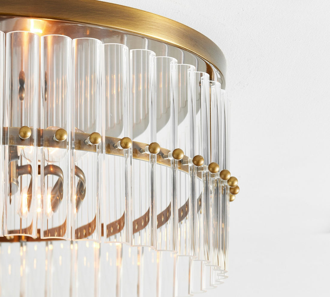 Plafonnier encastré en cristal Lumora – Élégant plafonnier en laiton