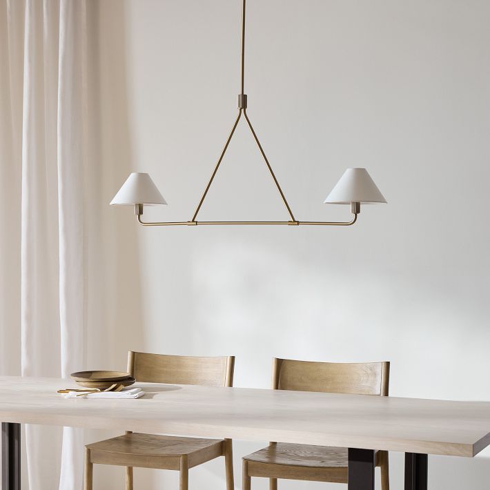 Diora Linen Adjustable Chandelier - Metal Modern Fixture for Living Room