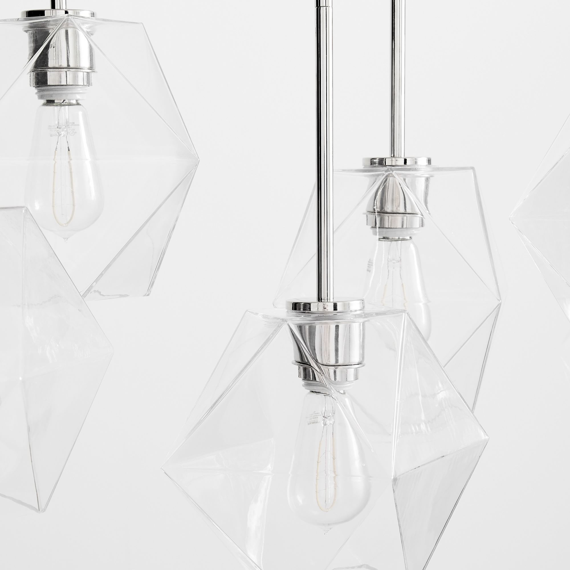 Talvior Luminous Geometric 7-Light Faceted Glass Chandelier