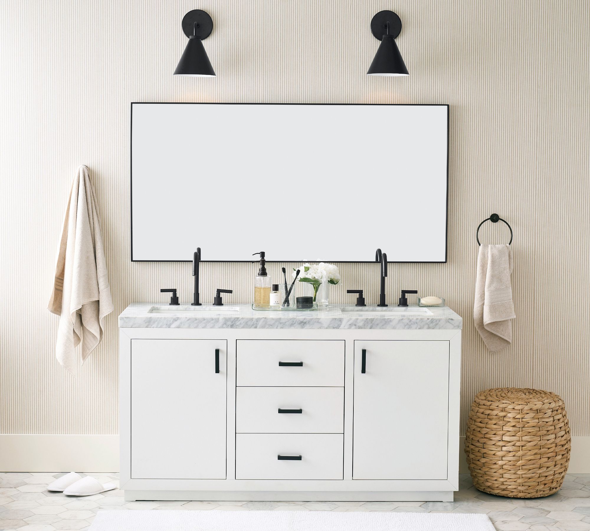 Korvi Iron Tapered Sconce Light - Wall Fixture in Black or Brass