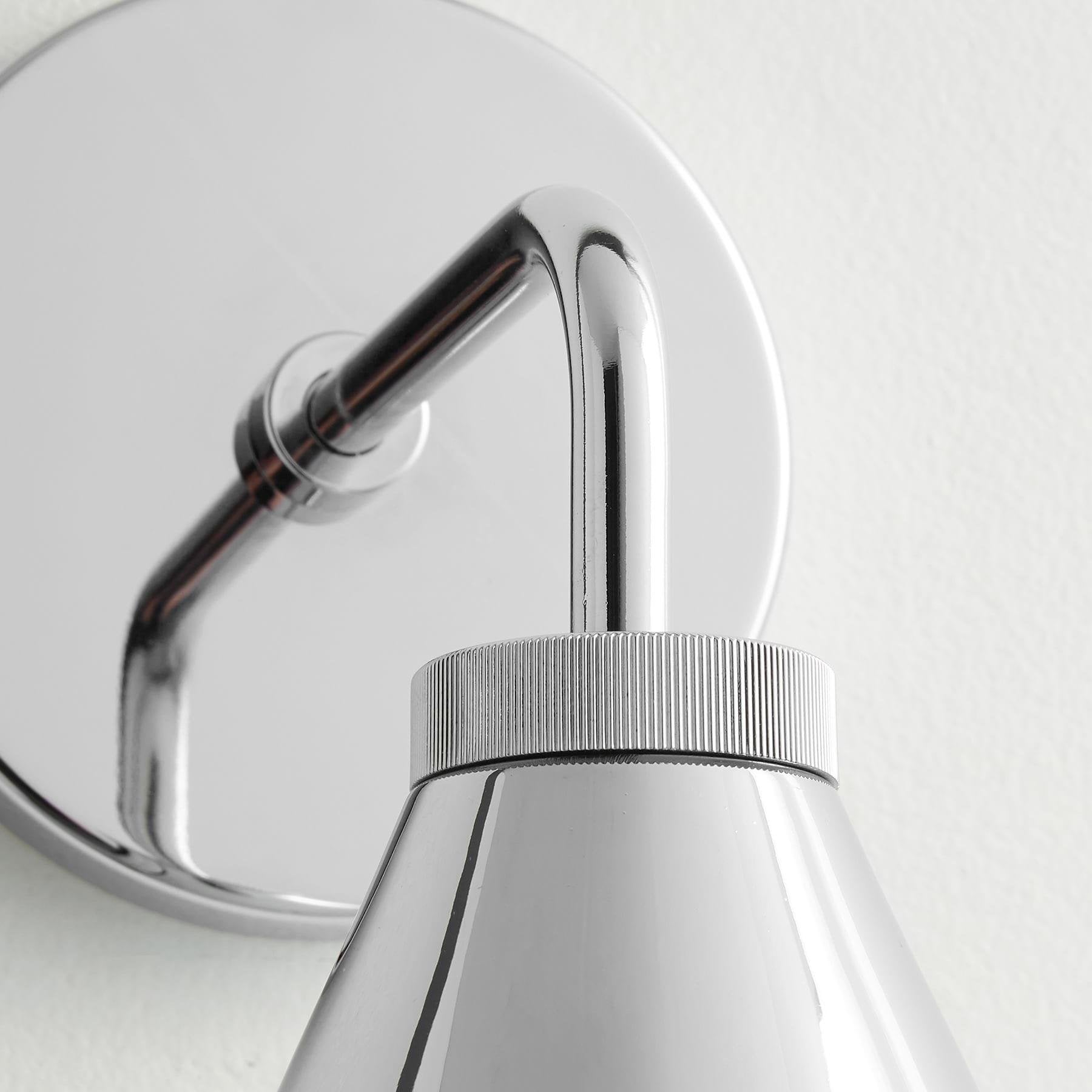 Retro Inspired Metal Cone Wall Light in Matte Black