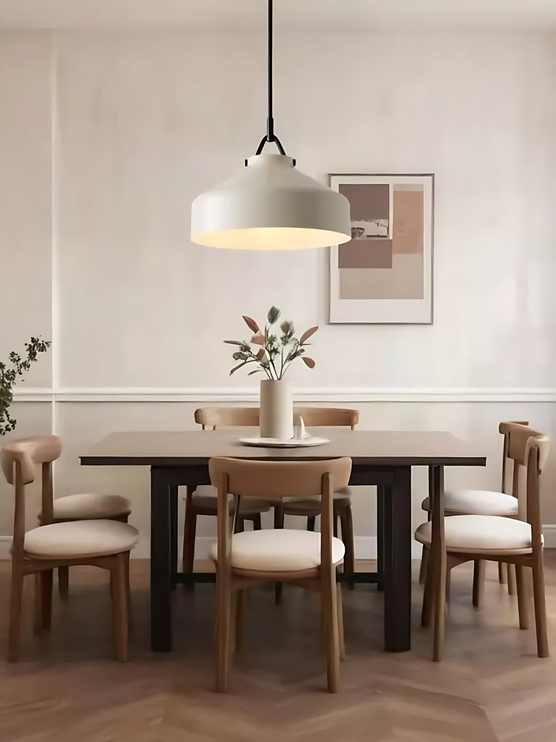 Suspension minimaliste en métal Morandi : un charme doux et subtil