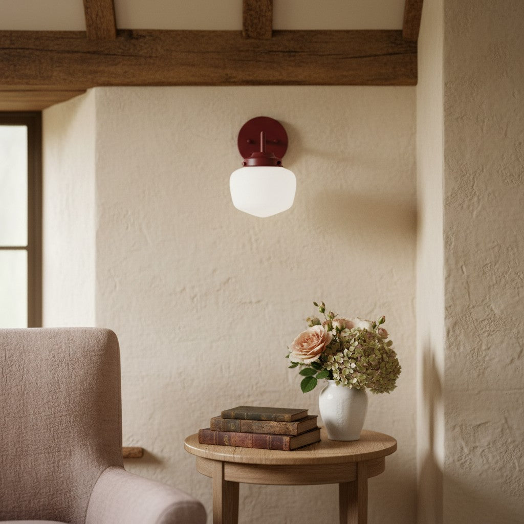 Opalume Glass Vanity Light - Vintage Inspired Bathroom Wall Lighting