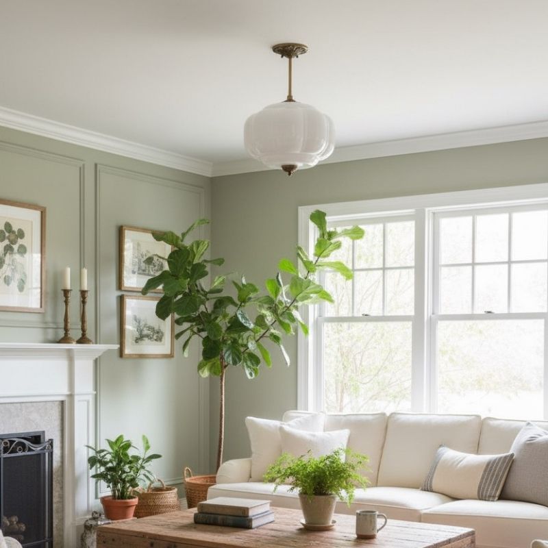 Eloise Vintage Pendant Light - Glass Semi-Flush Mount for Kitchen